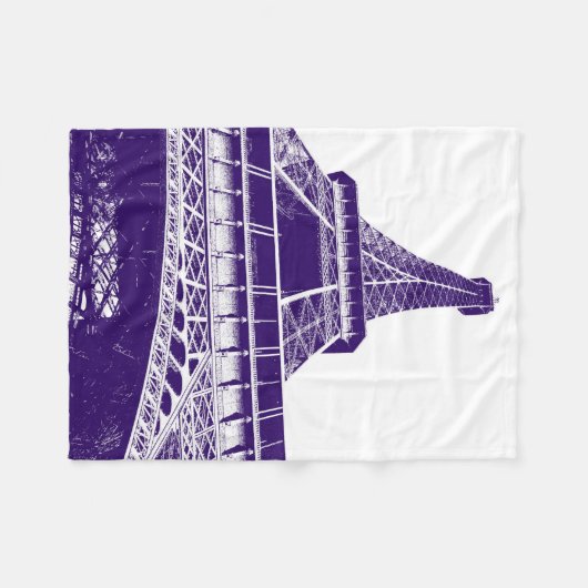 Lila Eiffel-Turm Fleecedecke (Vorderseite (Horizontal))