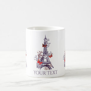 Lila Eiffel-Turm-Schmetterlings-Tasse Kaffeetasse
