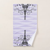 Lila Eiffelhandtuch Geblüht Handtuch Set (Handtuch)