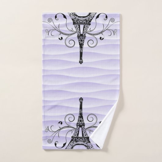 Lila Eiffelhandtuch Geblüht Handtuch Set (Handtuch)