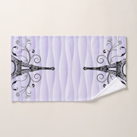 Lila Eiffelhandtuch Geblüht Handtuch Set (Handtuch)