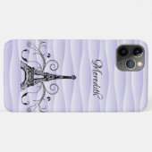 Lila Eiffelturm Blüh Case-Mate iPhone Case (Rückseite (Horizontal))