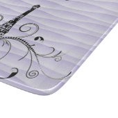 Lila Eiffelturm Blühe Schneidebrett (Ecke)