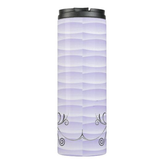 Lila Eiffelturm Blühe Thermal Tumbler Thermosbecher (Rückseite)