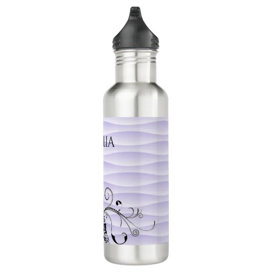 Lila Eiffelturm Blühe Wasserflasche Edelstahlflasche (Rechts)