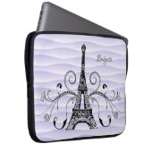 Lila Eiffelturm Blühte Laptop-Sieb Laptopschutzhülle (Vorne Rechts)