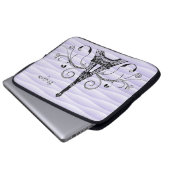 Lila Eiffelturm Blühte Laptop-Sieb Laptopschutzhülle (Vorne Knopf)