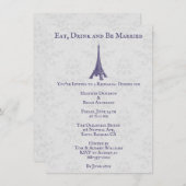 Lila Eiffelturm Damask Probe Abendessen Einladung (Vorne/Hinten)