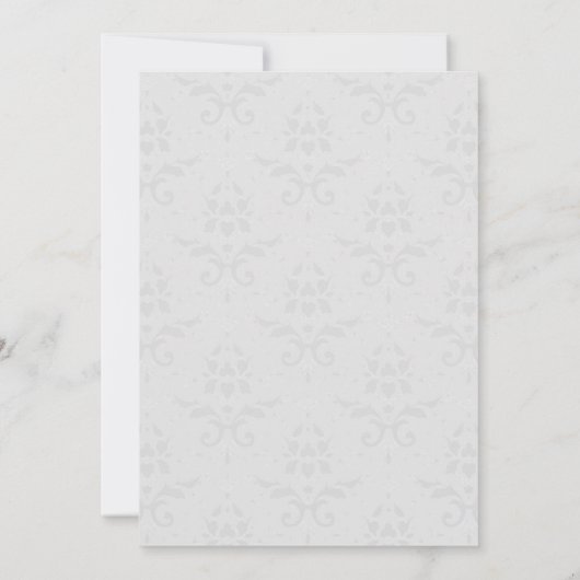 Lila Eiffelturm Damask Save the Date Ankündigung (Rückseite)