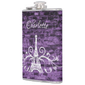 Lila Eiffelturm Flachmann (Links)