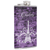 Lila Eiffelturm Flachmann (Rechts)