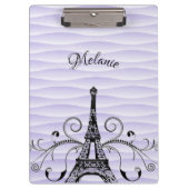Lila Eiffelturm Geblüht Zwischenablage Klemmbrett (Vorderseite)