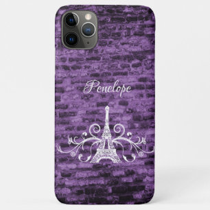 Lila Eiffelturm Grunge Case-Mate iPhone Case