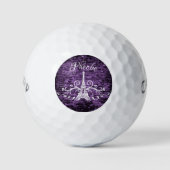 Lila Eiffelturm Grunge Golf Balls Golfball (Vorderseite)