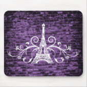 Lila Eiffelturm Grunge Mouse Pad Mousepad (Vorne)