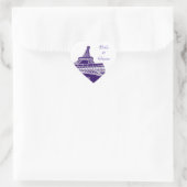 Lila Eiffelturm-Heart-Sticker Herz-Aufkleber (Tasche)