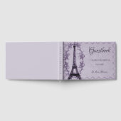 Lila Eiffelturm Hochzeitsbuch Gästebuch (Voll)