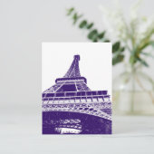 Lila Eiffelturm Postkarte (Stehend Vorderseite)