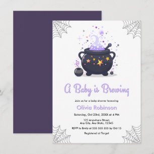 Lila Ein Baby Braut sich Halloween-Baby-Party Einladung