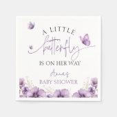 Lila Ein Babyschmetterling ist auf dem Weg zur Bab Serviette (Vorderseite)