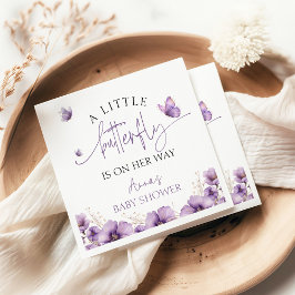 Lila Ein Babyschmetterling ist auf dem Weg zur Bab Serviette