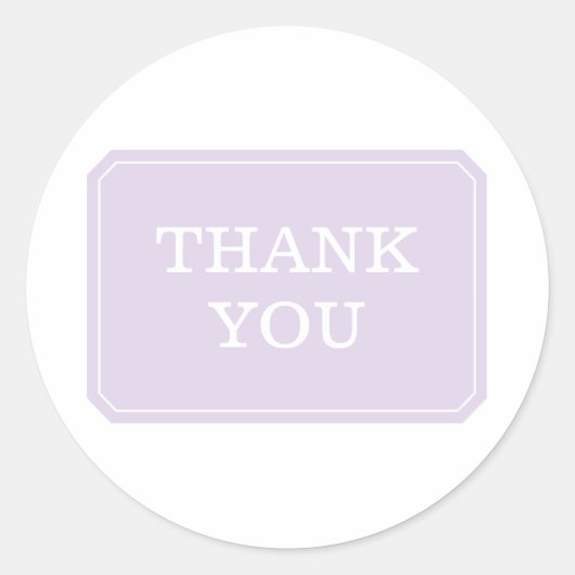Lila einfach elegant Danke Stickers (Vorderseite)