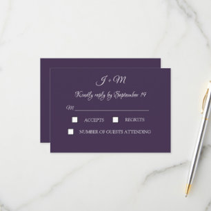 Lila Einfach elegant Minimalistisch Moderne UAWG RSVP Karte
