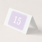 Lila, einfach elegante geklappte Tafelkarte (Rückseite)