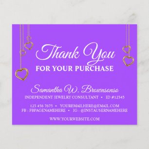 Lila Einfach Sauber Herz Gold Danke