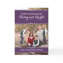 Lila, einfach schicke Weihnachts-Fotokarte