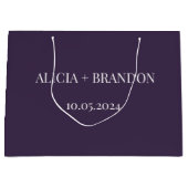 Lila Einfache Elegante Moderne Hochzeit Große Geschenktüte (Vorderseite)