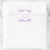 Lila einfache florale Save the Date Stickers (Tasche)