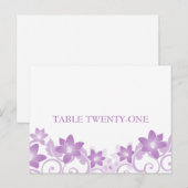Lila einfache florale Tischnummer Postkarte (Vorne/Hinten)