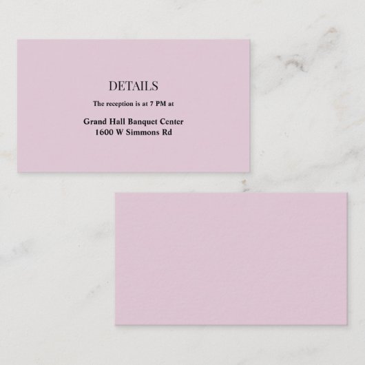Lila Einfache Hochzeitskarte Begleitkarte (Vorne/Hinten)