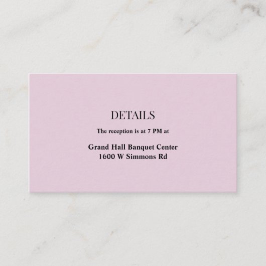 Lila Einfache Hochzeitskarte Begleitkarte (Vorderseite)
