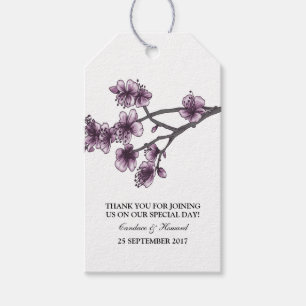 Lila Einfache Kirschblüten - Geschenkeppchen Geschenkanhänger