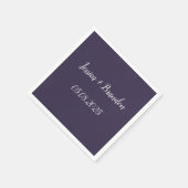 Lila Einfache Minimalistische Hochzeit Serviette (Ecke)