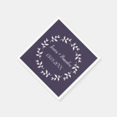 Lila Einfache Minimalistische Hochzeit Serviette (Ecke)