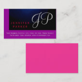 Lila, einfache Visitenkarte mit modernem Blue Pink (Vorne/Hinten)