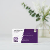 Lila einfacher formaler QR-Code Beruflich modern Visitenkarte (Stehend Vorderseite)