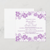 Lila einfaches florales Brautparty laden ein Einladung (Vorne/Hinten)