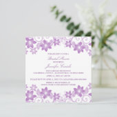 Lila einfaches florales Brautparty laden ein Einladung (Stehend Vorderseite)