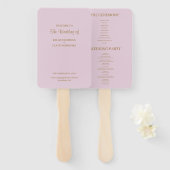 Lila einfaches Hochzeitsprogramm Handfan Fächer (Vorne und Hinten)