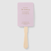 Lila einfaches Hochzeitsprogramm Handfan Fächer (Vorderseite)