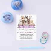 Lila Einfaches Illustriertes Dogengroomer Flyer (Einzeln)