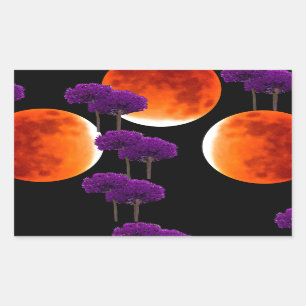 Lila Eingriff Rechteckiger Aufkleber