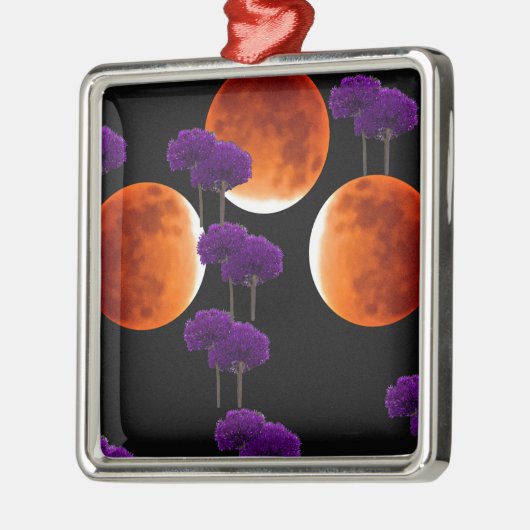 Lila Eingriff Silbernes Ornament (Links)