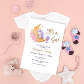 Lila Einhorn auf dem Mond Kinderdusche Einladung