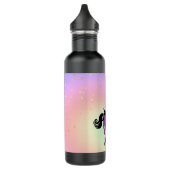 Lila Einhorn auf Pastel Rainbow and Stars Edelstahlflasche (Links)