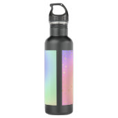 Lila Einhorn auf Pastel Rainbow and Stars Edelstahlflasche (Rückseite)